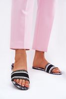 Boto Vzorované Ploché Dámské Pantofle Černé Leysi