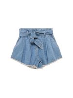 Cotton Blend Denim Shorts W/ Belt