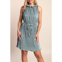 Plissiertes Minikleid, Grau