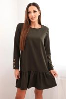 Kesi Dress with a flounce khaki