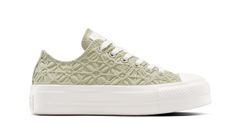Converse Chuck Taylor All Star Lift Platform Textured Material Ženy - Tenisky Converse - Zelená - A13524C-7 - Size: 7