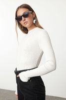 Trendyol Ecru Turtleneck Stone Detailed Knitwear Sweater