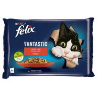 Felix Fantastic Multipack s hovězím a kuřetem v želé 4x85g