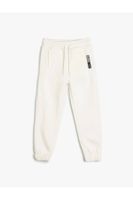 Koton Jogger Sweatpants Slogan Printed Drawstring Waist Pocket Detail Cotton Blend