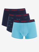 HUGO Triplet Design Boxershorts 3 Stück Blau