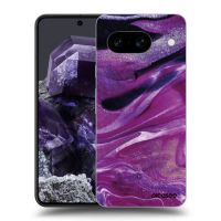 Silikónový čierny obal pre Google Pixel 8 - Purple glitter