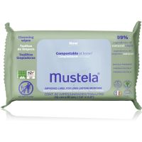 Mustela Compostable at Home Cleansing Wipes почистващи кърпички парфюмиран за деца от раждането им 60 бр.