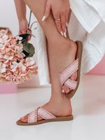 Női szalmapapucs SOLINIA rózsaszín