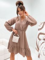 Resti Women's Mini Dress with Ruffles and Wrap Neckline