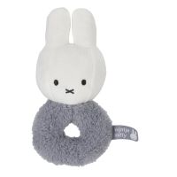 Little Dutch Plush Rattle Miffy Fluffy Blue hrkálka 1 ks