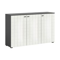 MID.YOU ŠIROKÁ KOMODA, biela s vysokým leskom, 138/87/37 cm