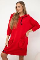 Red dress with a hood