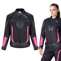 Dámská moto bunda W-TEC Durmana černo-růžová L