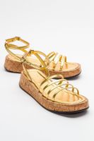 LuviShoes ANGELA Metallic Gold Women's Sandals