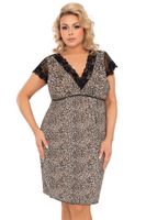 Noční košilka Donna Omari - plus size až do 6XL Hnědá 3XL(46)