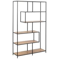 Dieter Knoll REGÁL, černá, barvy dubu, ocel, 114/185/35 cm