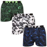3PACK pánské trenky Styx art sportovní guma vícebarevné (3B19234) XL
