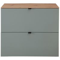 Voleo VÝKLOPNÁ SKRINKA NA TOPÁNKY, šalviovozelená, dub artisan, 100/84/37 cm