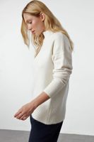 Trendyol Ecru Wool Basic Knitted Sweater