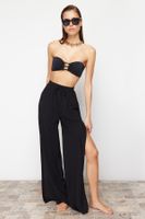 Trendyol Black Woven Slit Trousers