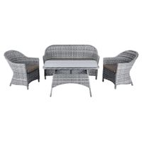 Ambia Garden SÚPRAVA ZÁHRADNÉHO NÁBYTKU 7-dielne, kov, plast, sklo, textil