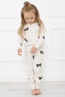 Dívčí bavlněné pyžamo Italian Fashion Figaro - s mašličkami Ecru 2 roky