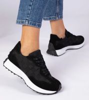 marka niezdefiniowana Black women's sporty sneakers Samara