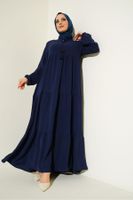 Bigdart 1627 Collar Laced Hijab Dress - C.navy