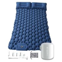 Nafukovací karimatka pro dva inSPORTline Faustea s minipumpou 192x125x8 cm modrá karimatka, bílá pumpa