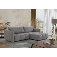 Livetastic ROZKLADACIA ROHOVÁ SEDAČKA, plast, textil, kompozitné drevo, sivá