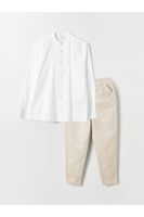 LC Waikiki Collar Long Sleeve Boy's Shirt and Trousers