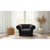 Livetastic KRESLO CHESTERFIELD, textil, kompozitné drevo, antracitová
