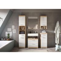 MID.YOU KÚPEĽŇA dub sonoma, biela s vysokým leskom