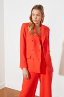 Trendyol Red Double Breasted Woven Lined Button Detailed Blazer Jacket