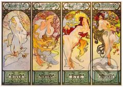 Mucha - Four Seasons, 1900 - puzzle z kategorie Umělecké