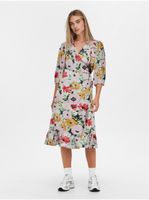 Cream women's patterned wrap midi dress ONLY Olivia - Women's