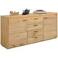 Linea Natura ŠIROKÁ KOMODA, jadrový dub, farba duba, 180,2/83,5/41,8 cm