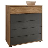 Dieter Knoll KOMODA, dub, dub bianco, lávovosivá, 80/86/49 cm