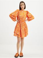 Orange patterned dress VERO MODA Daisy - Women's