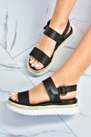 Fox Shoes Black Thick-soled Daily Sandals