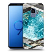 Silikónový čierny obal pre Samsung Galaxy S9 G960F - Blue geometry