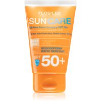 FlosLek Laboratorium Sun Care Derma tönende Schutzcreme für fettige und Mischhaut SPF 50+ 50 ml