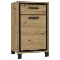 Livetastic SKRINKA NA TOPÁNKY, čierna, farba duba, 54,4/90,9/41,5 cm