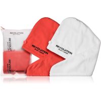 Revolution Haircare Microfibre Hair Wraps Handtuch für das Haar Farbton Coral/White 2 St.