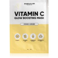 breakout + aid Vitamin C Glow Boosting Mask maska iz platna z vitaminom C 34 g