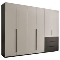 MID.YOU ŠATNÍ SKŘÍŇ S OTOČNÝMI DVEŘMI, barvy grafitu, světle šedá, 300/225,5/60 cm