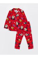 LC Waikiki Shirt Collar Long Sleeve Mickey Mouse Printed Baby Boy Pajama Set