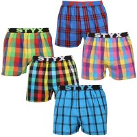 5PACK pánské trenky Styx sportovní guma vícebarevné (5B0112456) M