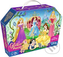 Princezné Disney (Puzzle 70 glitter v kufríku) - puzzle z kategorie 60 - 300 dílků