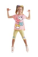 Denokids Cats Girl's Summer Tunic T-shirt Leggings Set